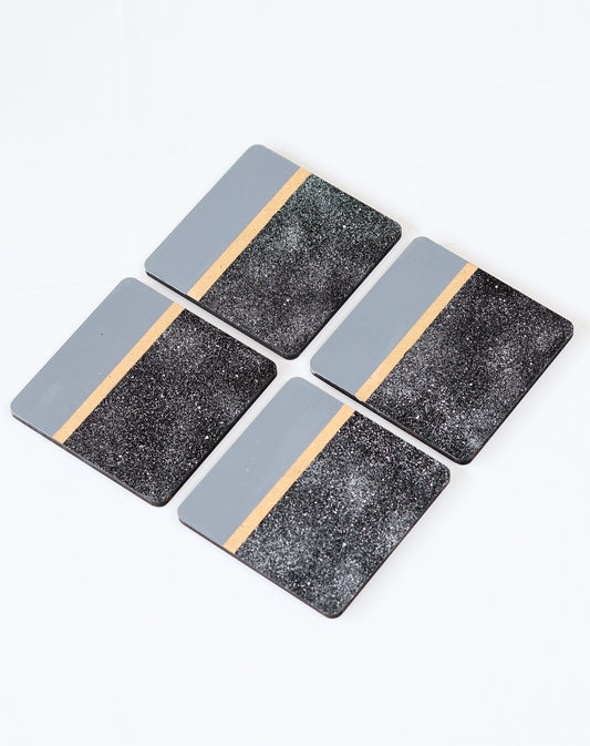 Handmade Resin Coasters | Set of 4 Acrylic painted and Resin coated | MDF Coasters | square